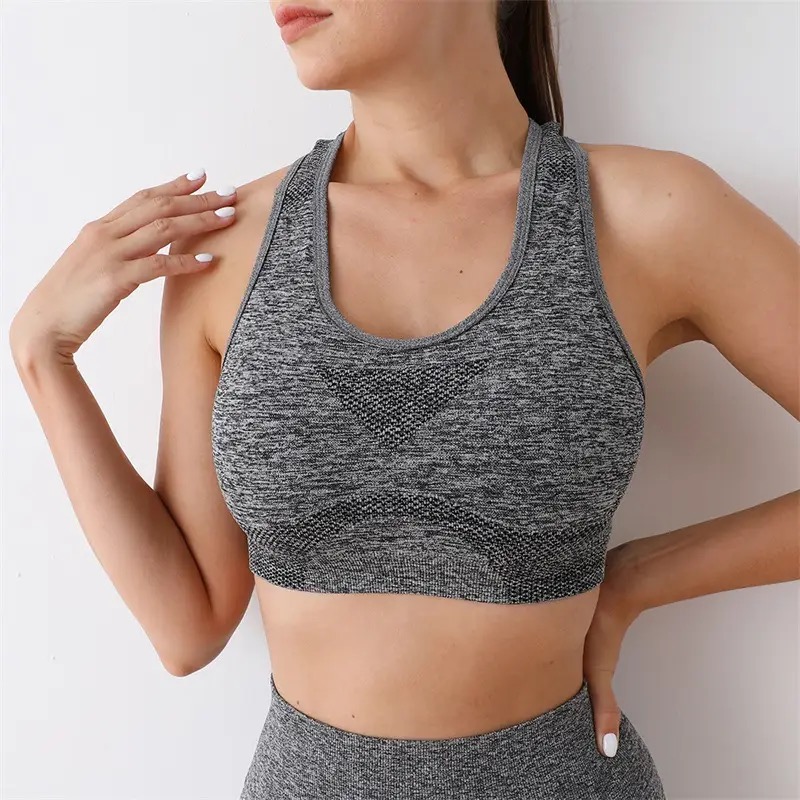 Women's seamless sport bra with front textured - Shop Trendy